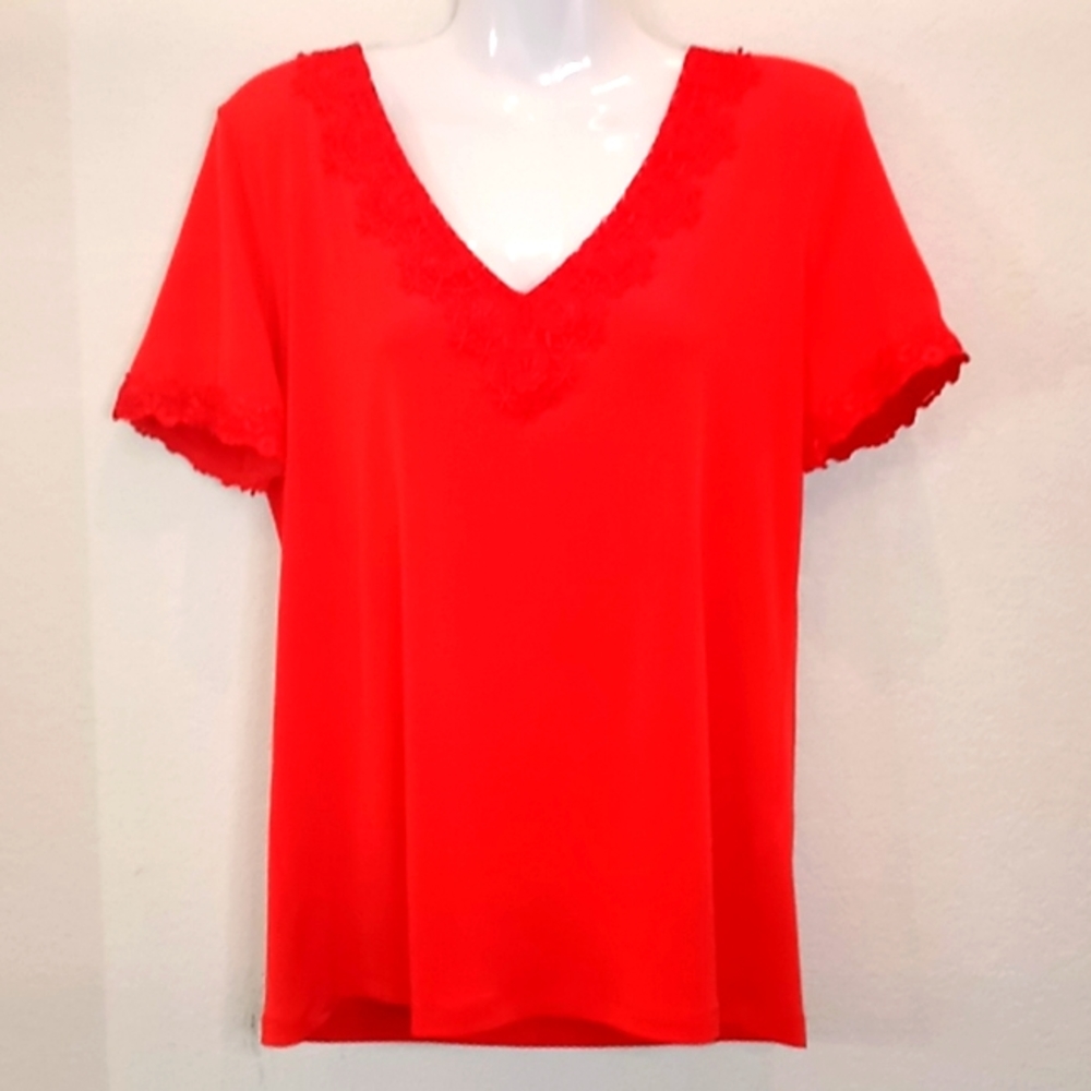 Karl Lagerfeld Red Jersey Blouse